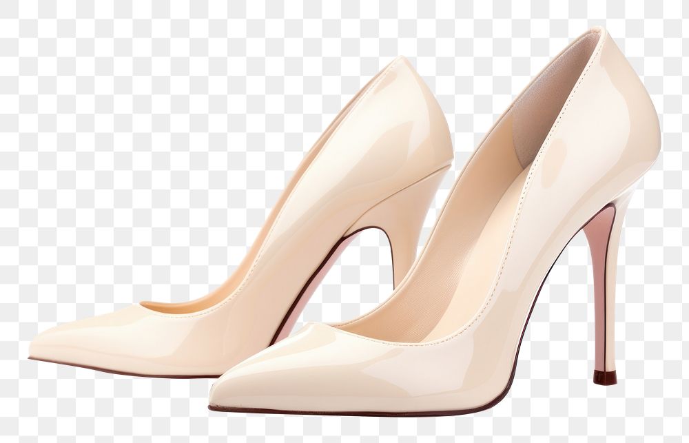 PNG High heels footwear white shoe. 