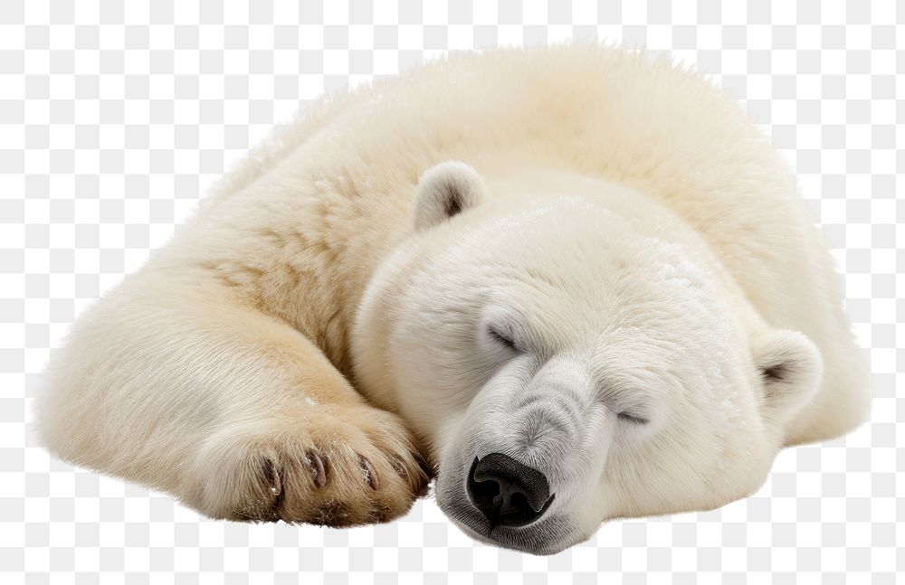 PNG Mama polar bear wildlife sleeping animal. AI generated Image by rawpixel.