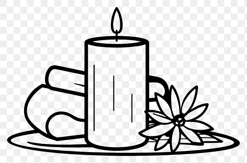 PNG Spa icon candle monochrome . AI generated Image by rawpixel.