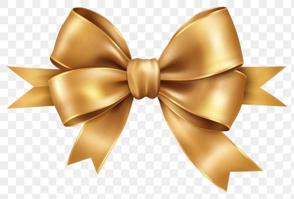 PNG Gold gift bow ribbon celebration accessories decoration. AI generated Image by rawpixel.