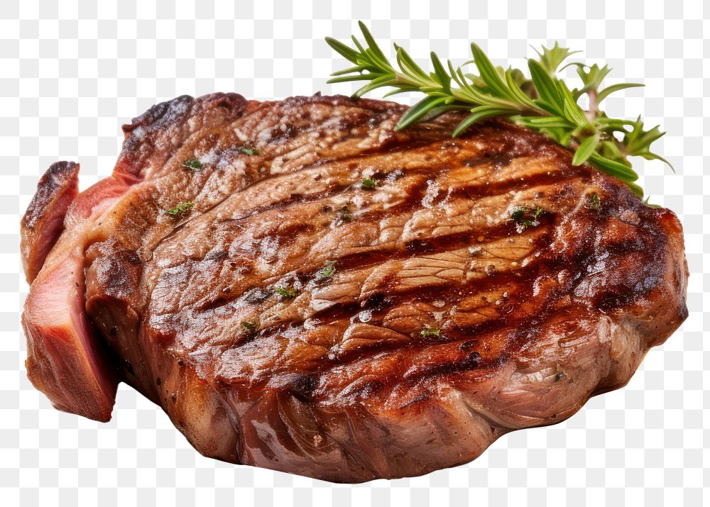 PNG  Grilled ribeye steak meat beef pork. AI generated Image by rawpixel.