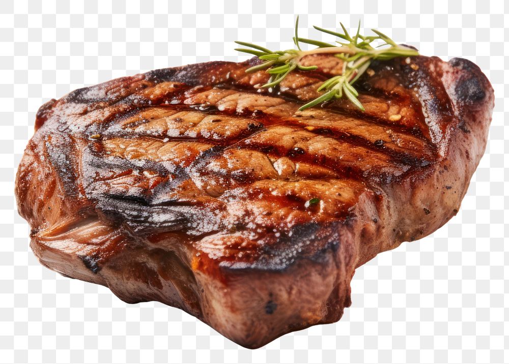 PNG  Grilled ribeye steak meat food beef. AI generated Image by rawpixel.