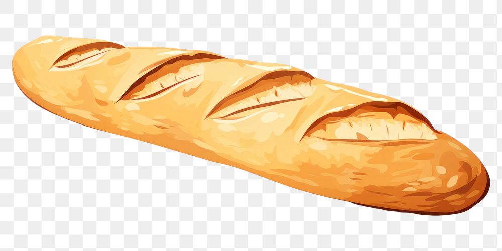 PNG A french bread baguette food white background. AI generated Image by rawpixel.