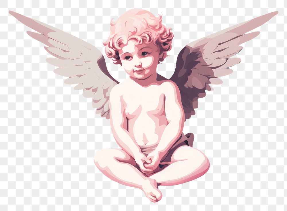 PNG A cherub angel cupid white background. AI generated Image by rawpixel.