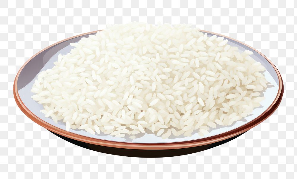PNG Plate rice food white background. AI generated Image by rawpixel.