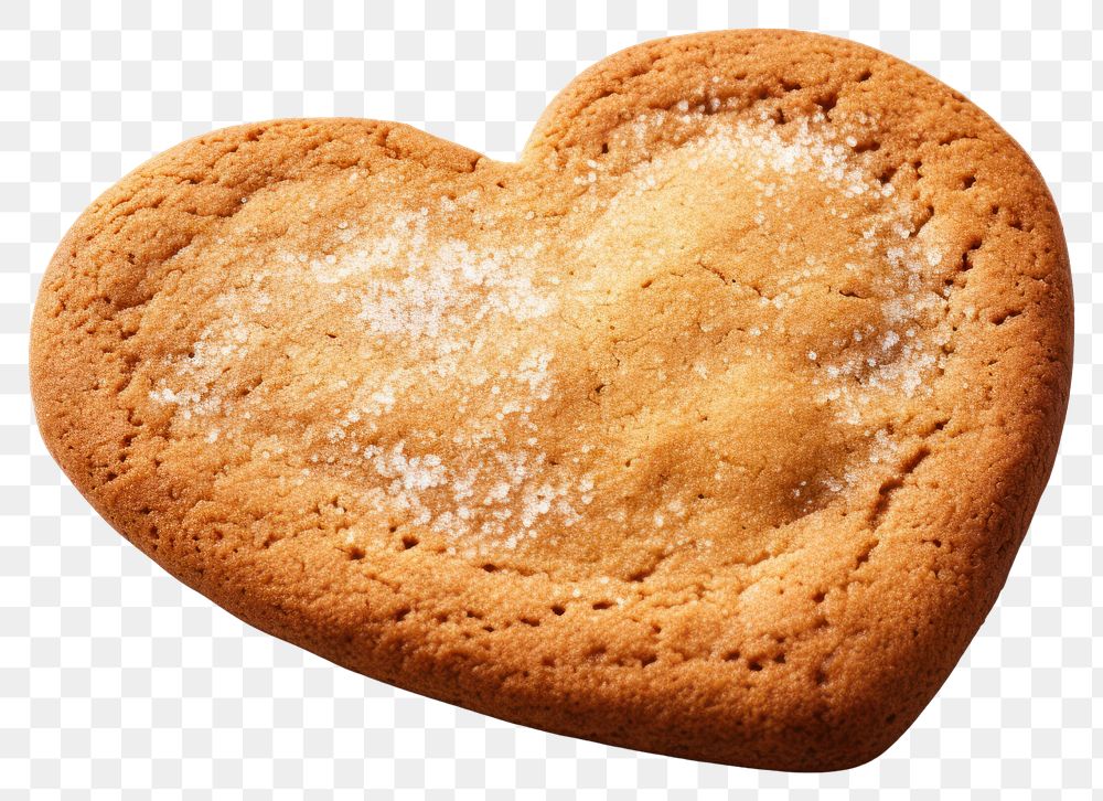 PNG Jumbo love heart cookie biscuit food white background. AI generated Image by rawpixel.