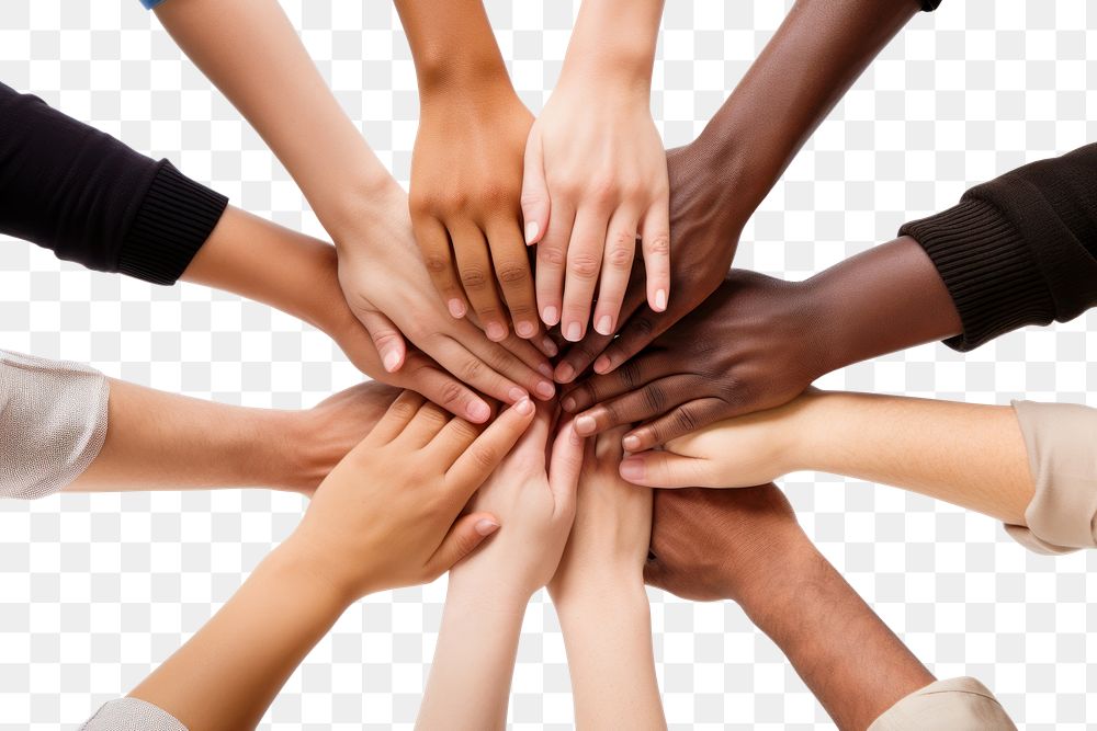PNG Hand teamwork people adult. AI generated Image by rawpixel.