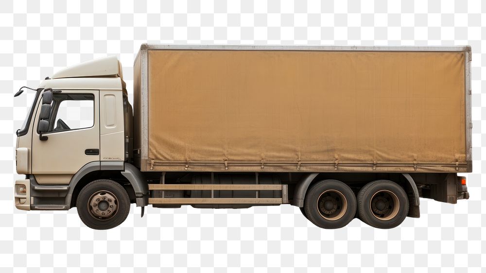 PNG Parcel transport truck vehicle white background transportation. 