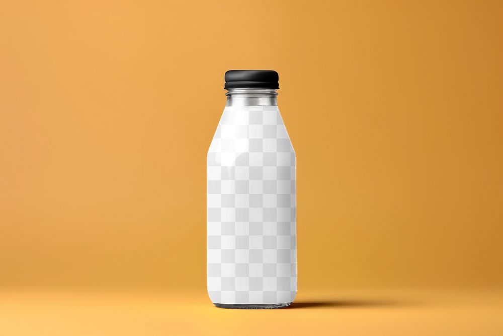 Juice bottle png mockup, transparent design
