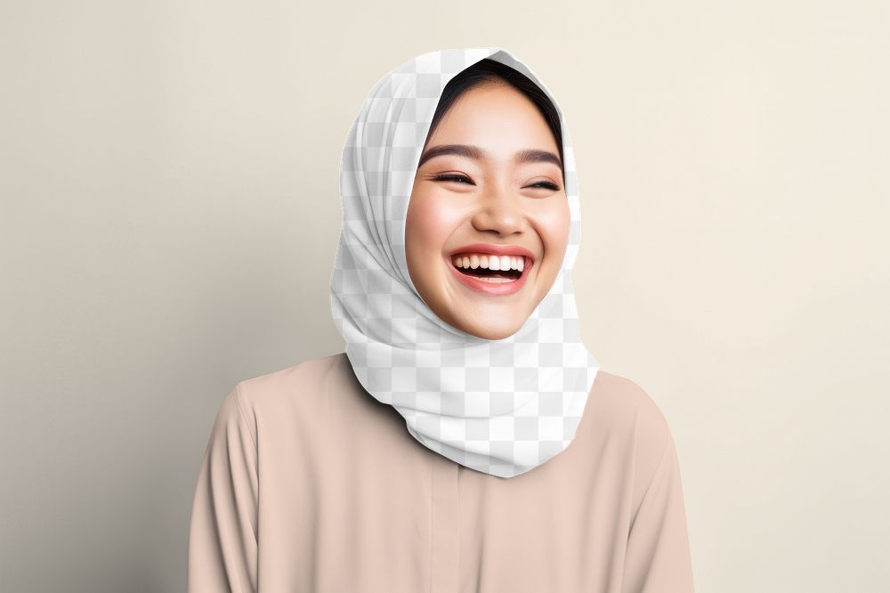 Women's hijab png, transparent mockup