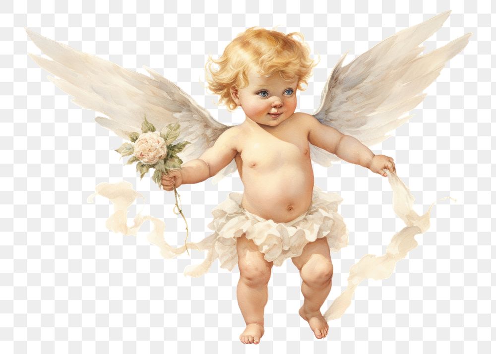 PNG Watercolor cupid baby Angel angel