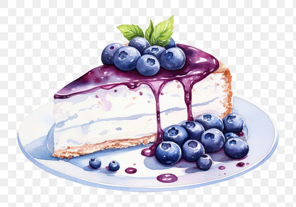 PNG Blueberry cheesecake dessert fruit cream. AI generated Image by rawpixel.