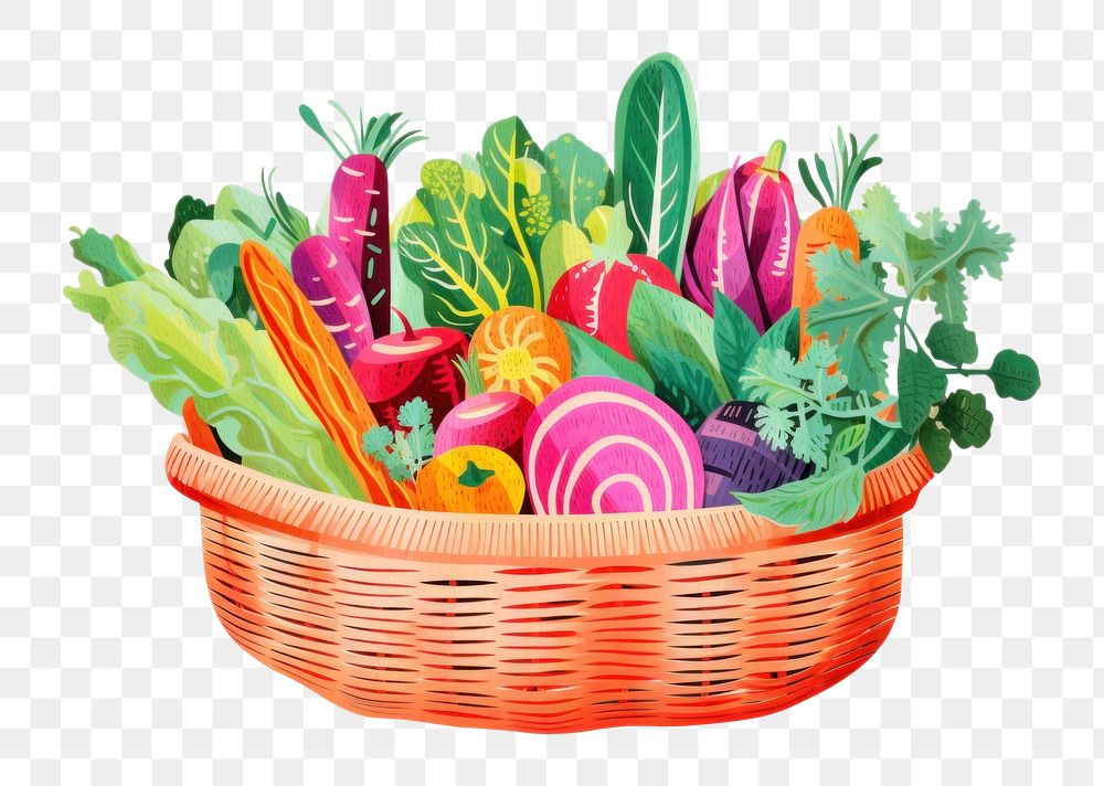 PNG Vegetable basket vegetable plant food. AI generated Image by rawpixel.