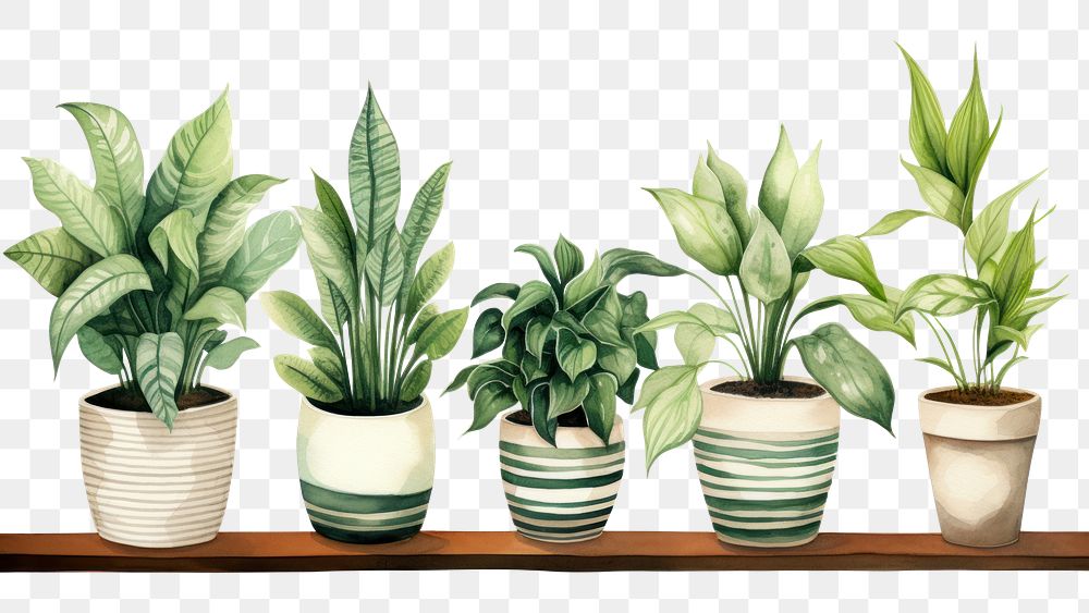 PNG Houseplants houseplant vase leaf. AI generated Image by rawpixel.