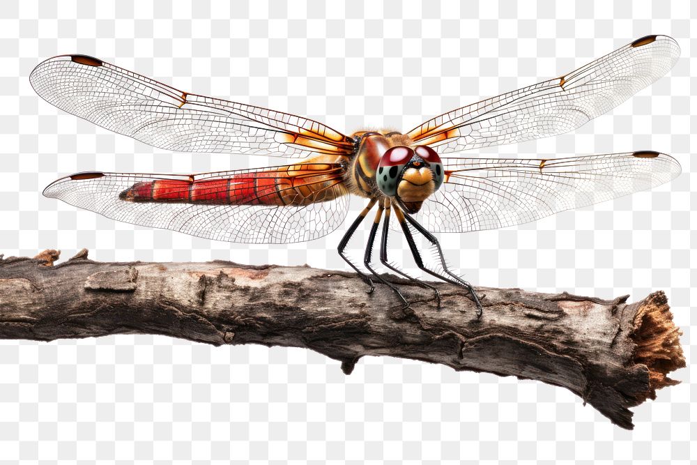 PNG Dragonfly insect animal branch. AI generated Image by rawpixel.