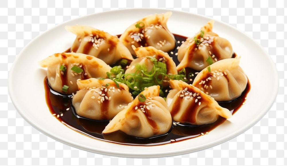 PNG Dumpling plate food meal. AI generated Image by rawpixel.