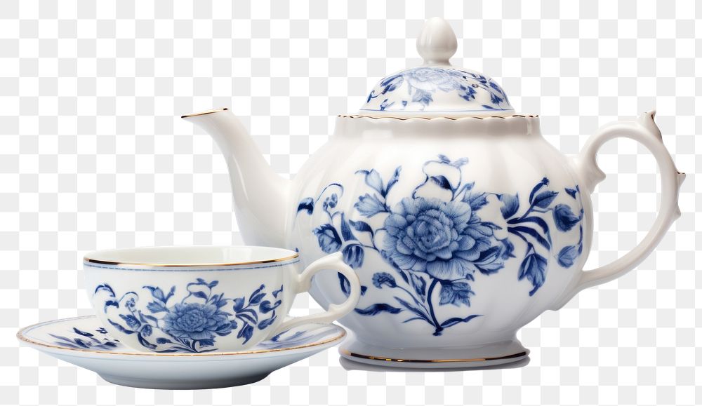 PNG Teapot cup porcelain pottery. .