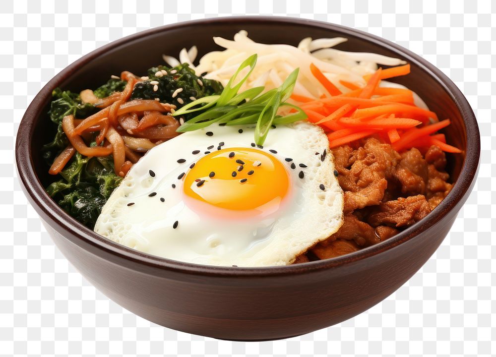 PNG Bibimbap meal food bowl. AI generated Image by rawpixel.