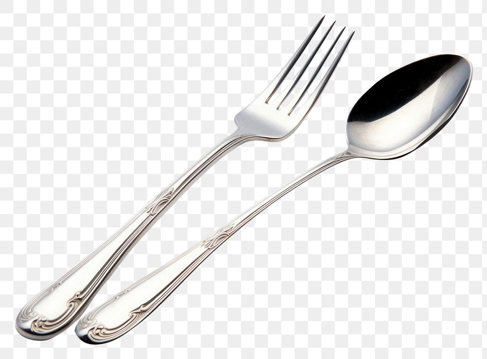 PNG  Fork spoon knife white background. AI generated Image by rawpixel.
