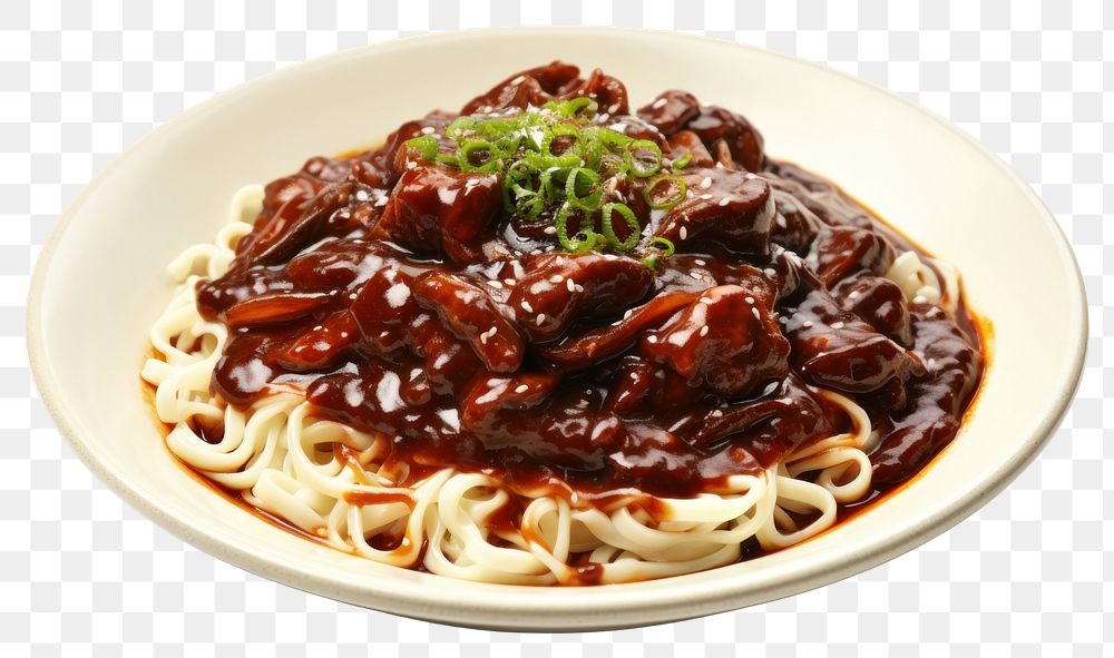 PNG Jajangmyeon spaghetti noodle pasta. AI generated Image by rawpixel.