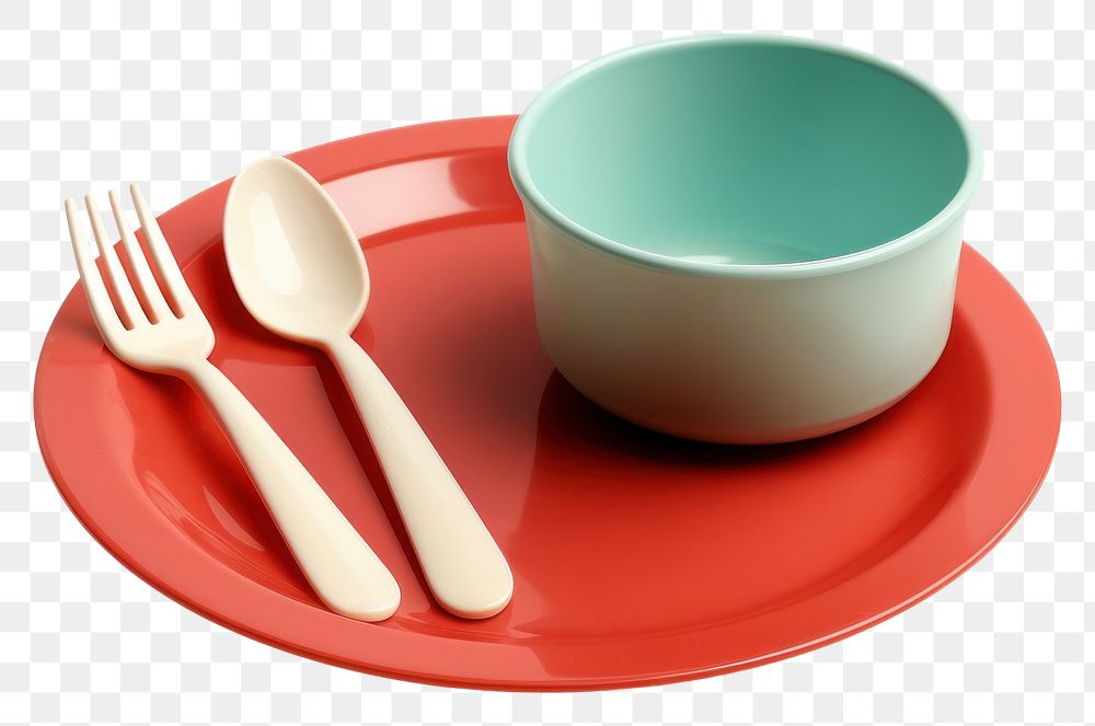PNG  Tableware saucer spoon fork. AI generated Image by rawpixel.
