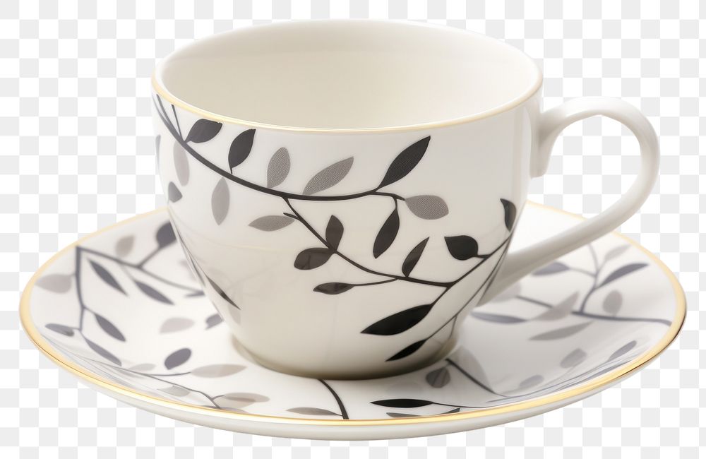 PNG Modern teacup porcelain pottery saucer. AI generated Image by rawpixel.