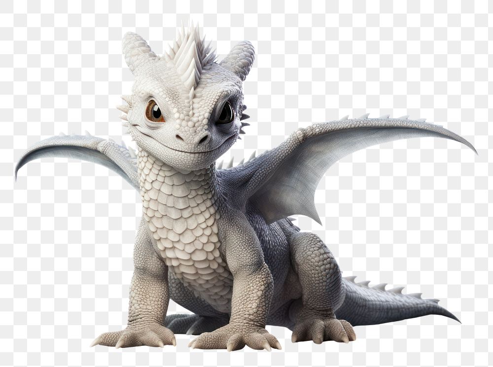 PNG Whiet dragon reptile animal cute. AI generated Image by rawpixel.
