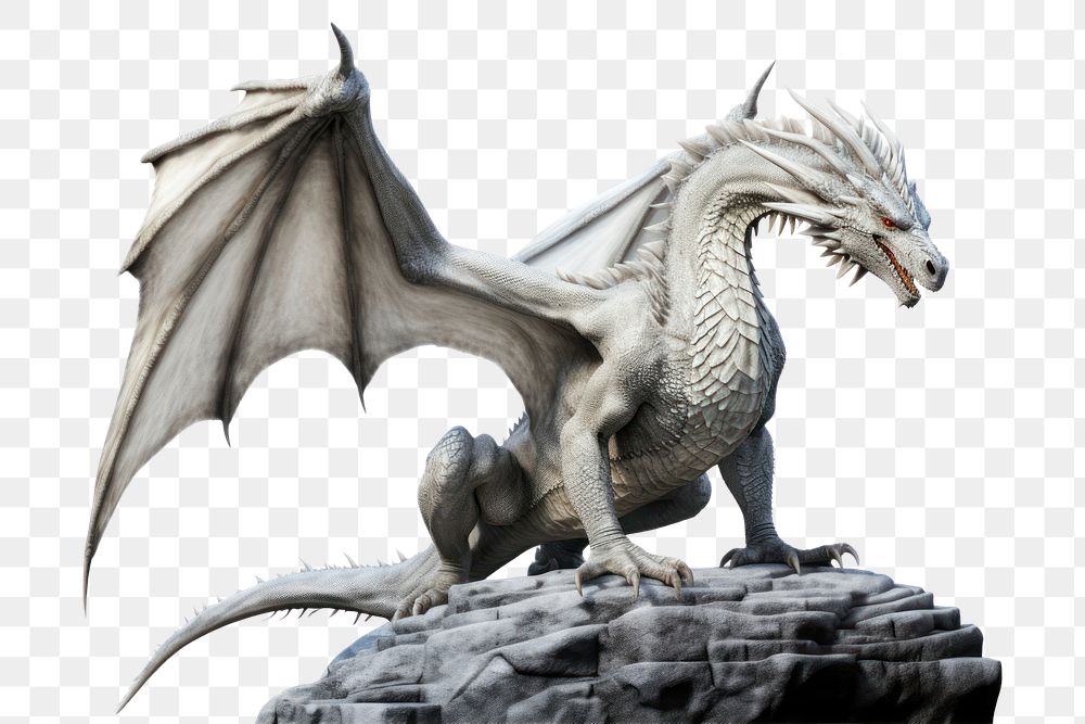 PNG Whiet dragon dinosaur animal representation. .