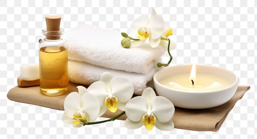 PNG Flower white spa white background. 