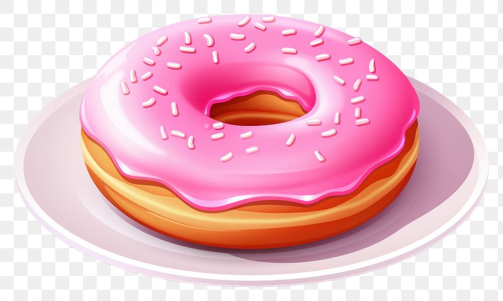 PNG Donut plate dessert icing. AI generated Image by rawpixel.