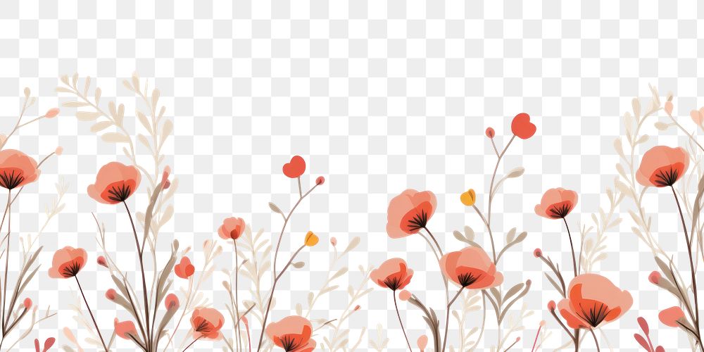 PNG  Floral pattern flower plant poppy. AI generated Image by rawpixel.