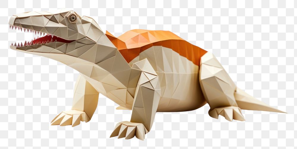 PNG  Crocodile dinosaur reptile origami. AI generated Image by rawpixel.