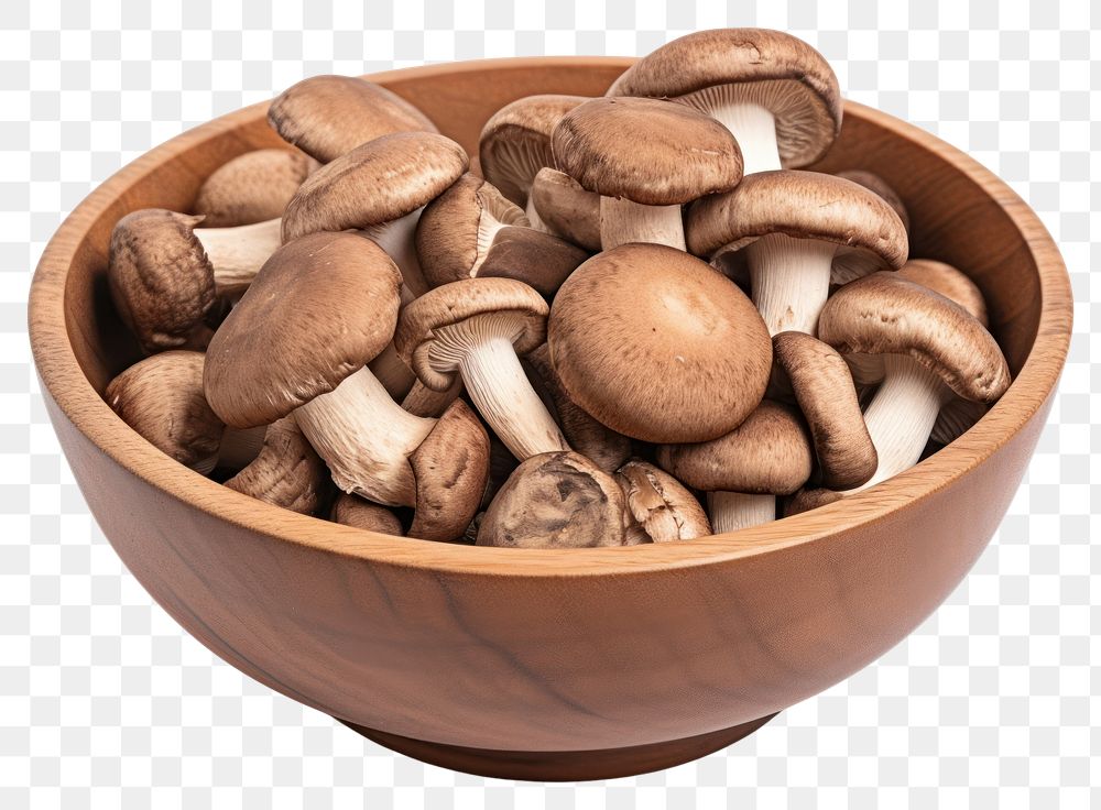 PNG Shiitake mushroom bowl brown. AI generated Image by rawpixel.