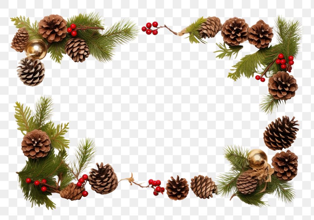 PNG  Christmas frame plant tree white background