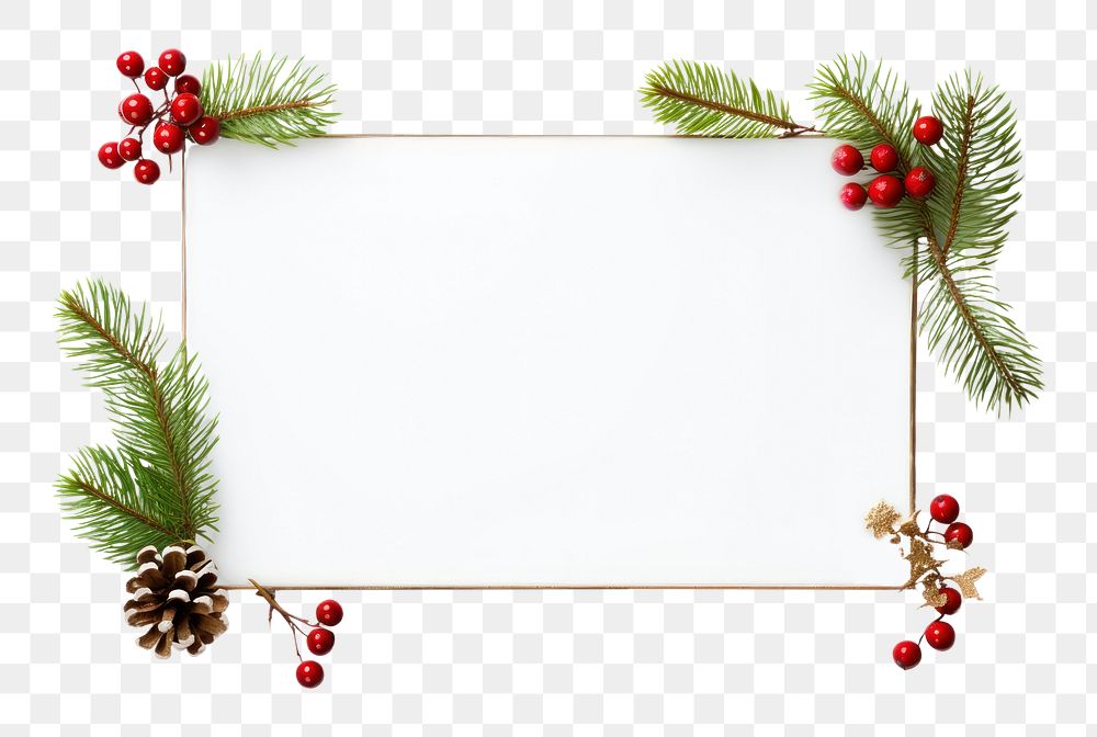 PNG  Christmas frame plant tree white background