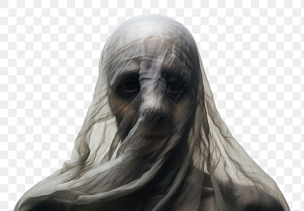PNG  Creepy adult veil sculpture. AI generated Image by rawpixel.