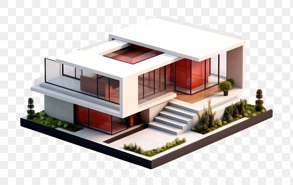 PNG House isometric modern architecture