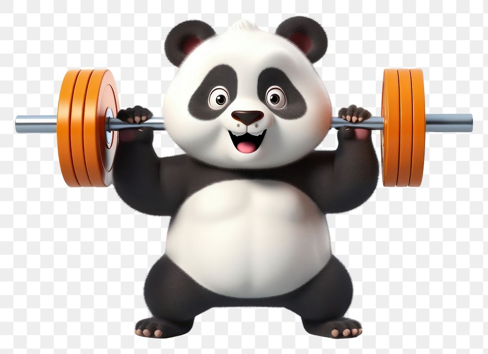 PNG  Exercise sports panda cute. AI generated Image by rawpixel.
