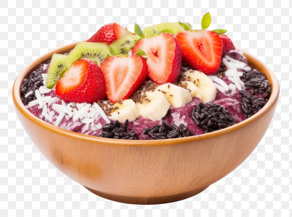 PNG Acai bowl strawberry blueberry dessert. AI generated Image by rawpixel.