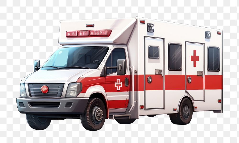PNG Ambulance vehicle van white background. 