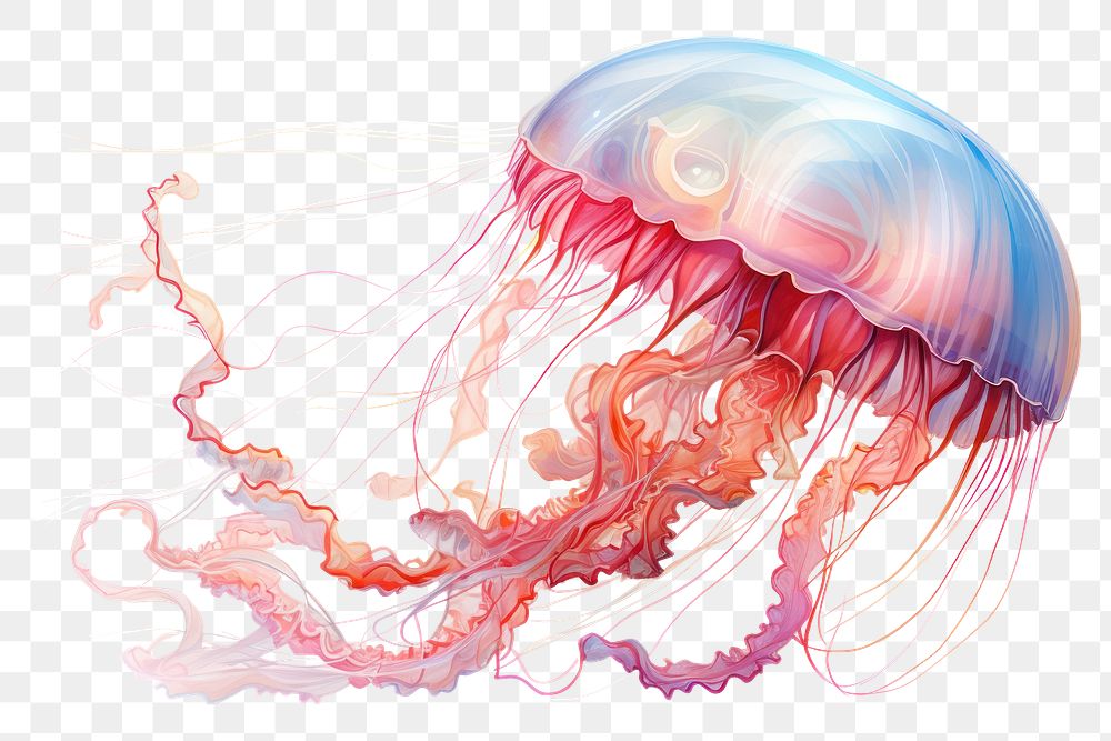 PNG Jelly fish jellyfish invertebrate transparent. AI generated Image by rawpixel.