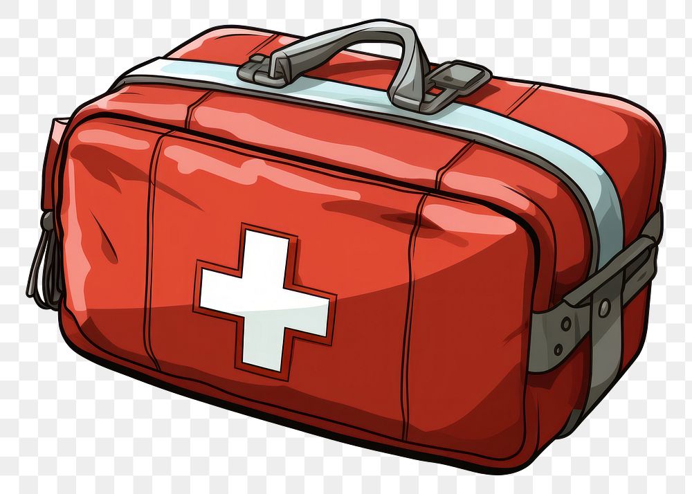PNG Med kit luggage cartoon stethoscope. AI generated Image by rawpixel.