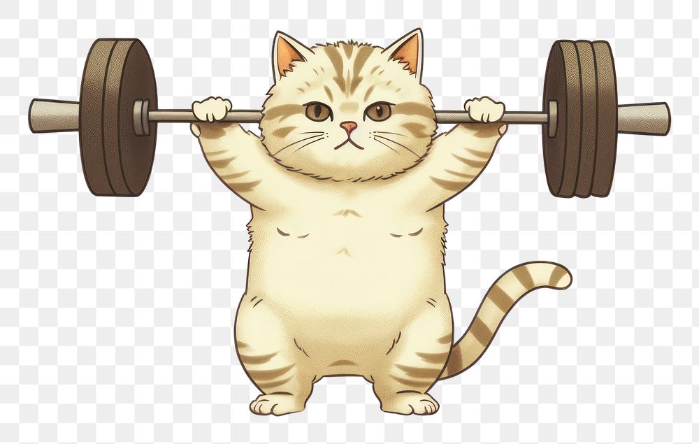 PNG  Cat exercise sports animal. AI generated Image by rawpixel.