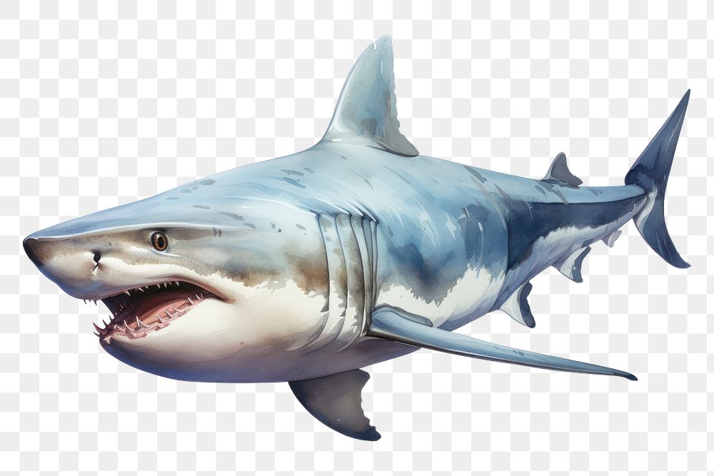 PNG Shark animal fish white background. AI generated Image by rawpixel.