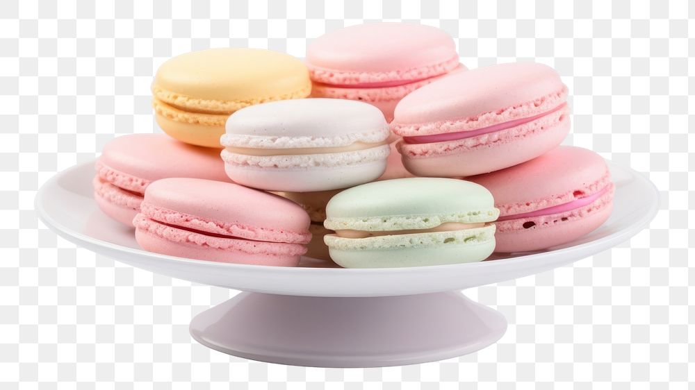 PNG Macaron plate macarons food. 