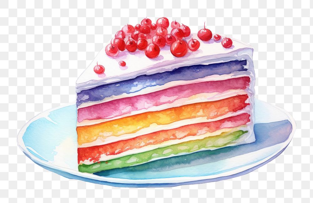 PNG Rainbow Cake cake dessert food. AI generated Image by rawpixel.