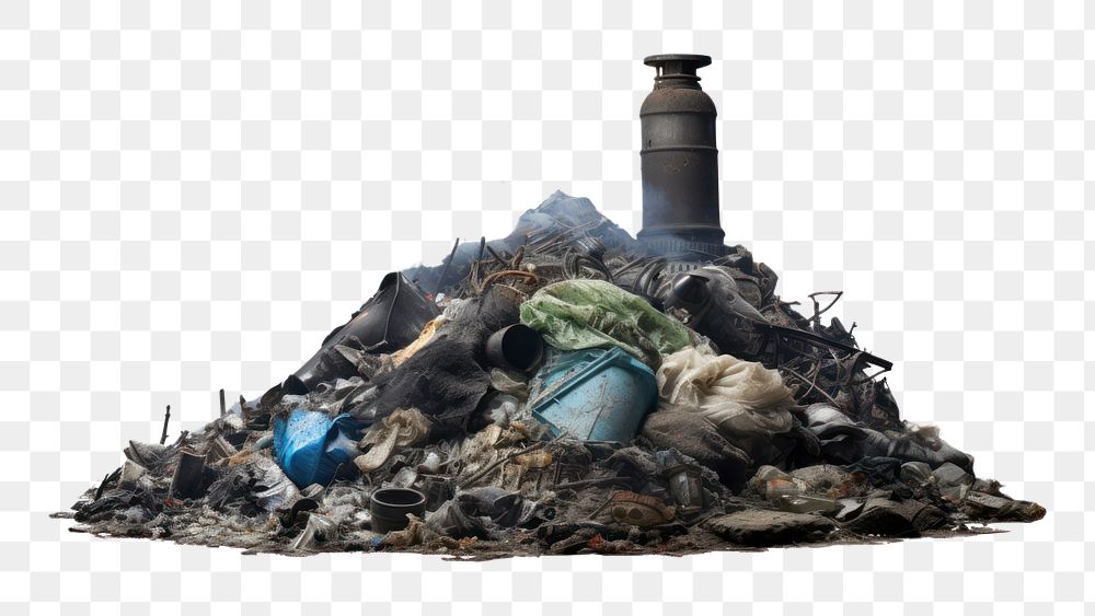PNG Pollution pollution garbage white background. AI generated Image by rawpixel.