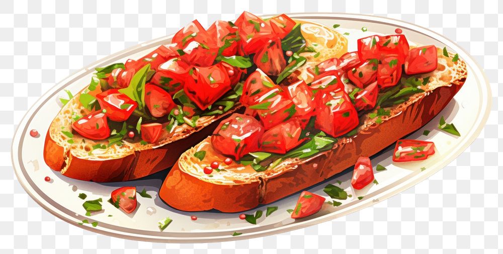 PNG Italian food bread plate meal. AI generated Image by rawpixel.
