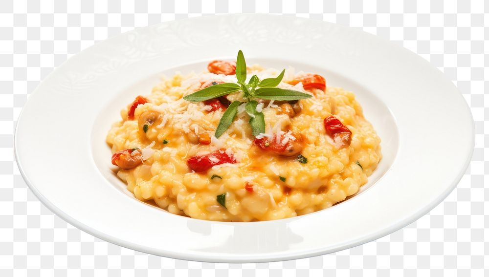 PNG Italian food risotto plate meal. AI generated Image by rawpixel.