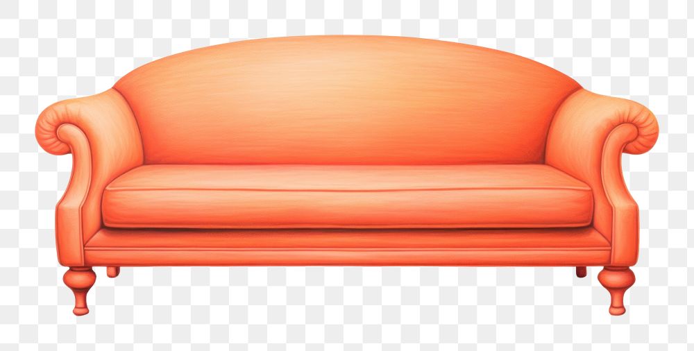 PNG Luxury orange sofa furniture chair red. AI generated Image by rawpixel.
